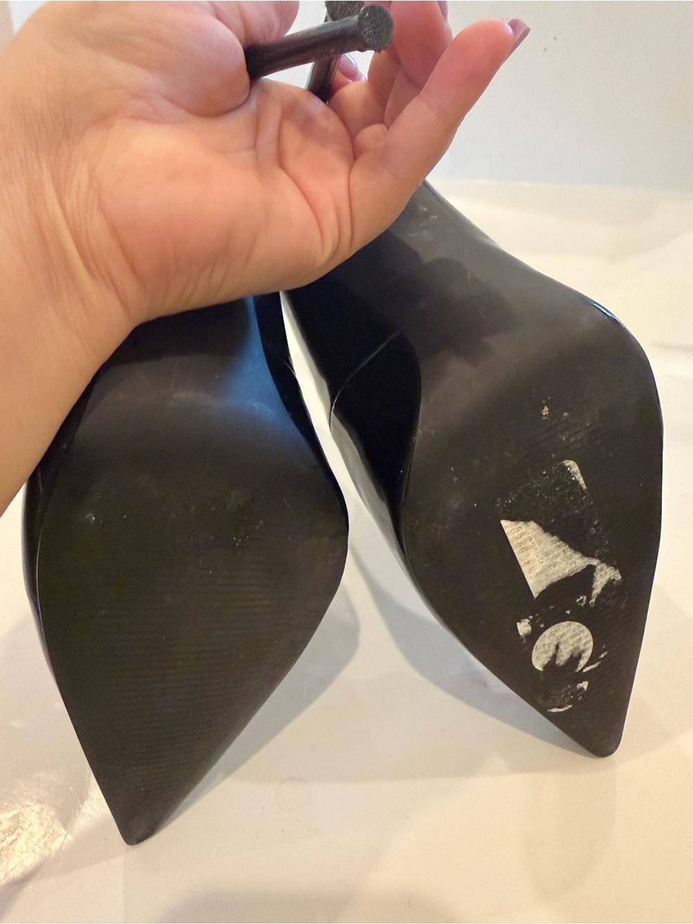 Steve Madden Black Patent Pointed-Toe Pumps Size 8 - Picture 11 of 13